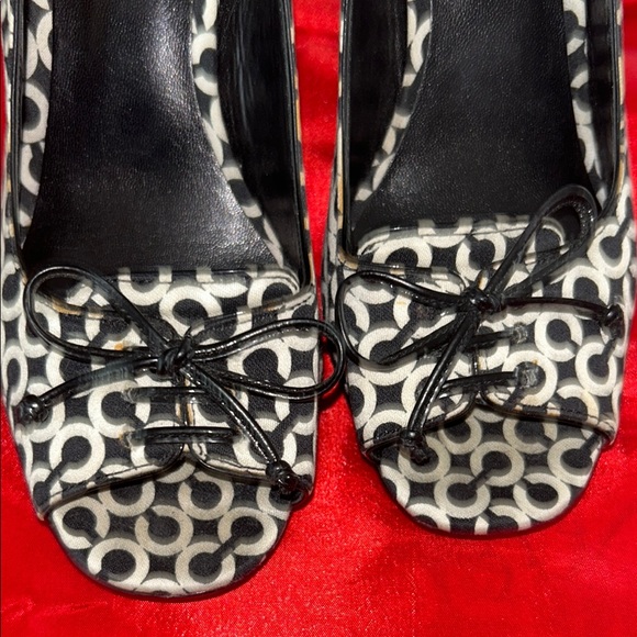 Coach Black & White Animal Print Heels - Picture 6 of 8